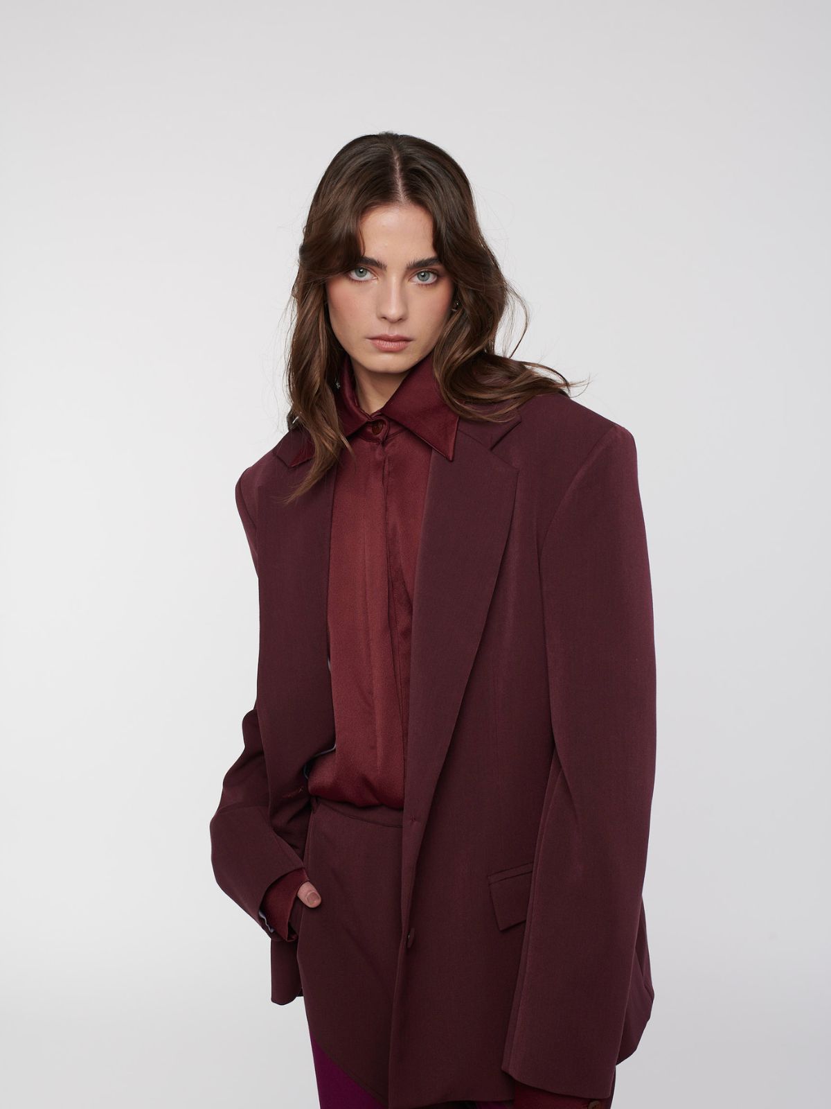 Wine on sale blazer womens