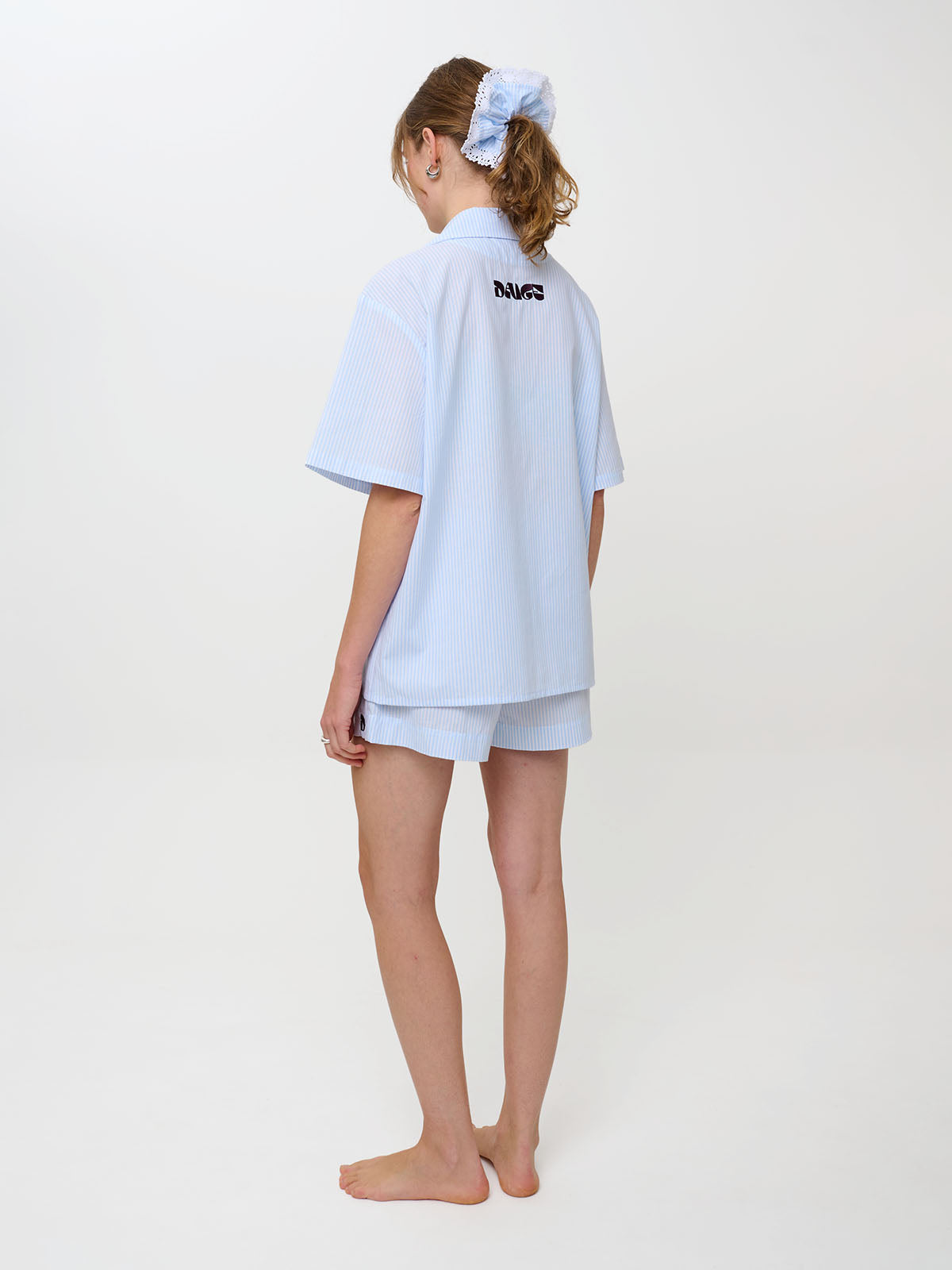PILLOWTALK SHORT SLEEVE PJ SHIRT - POWDER BLUE