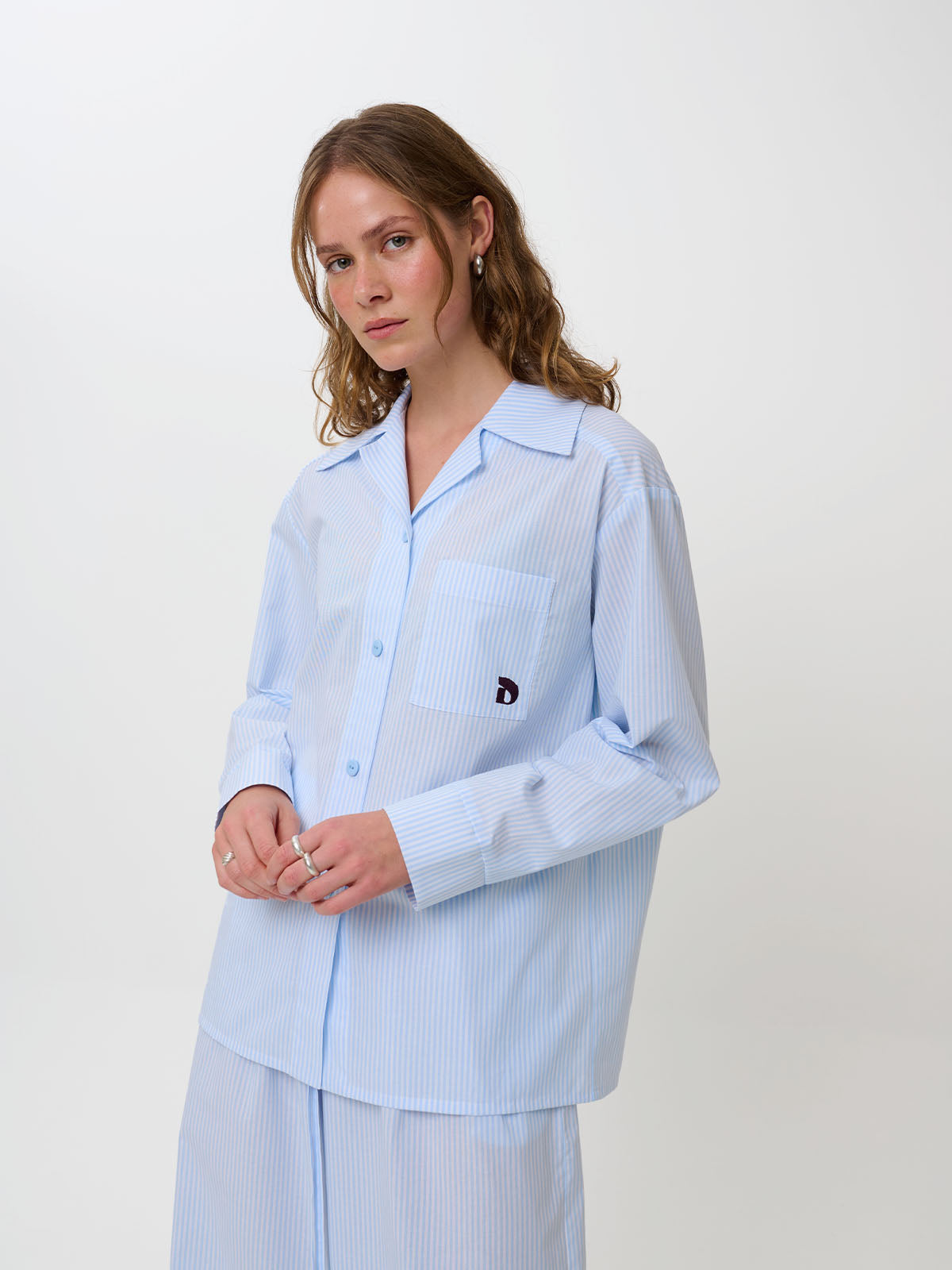 PILLOWTALK PJ SHIRT - POWDER BLUE