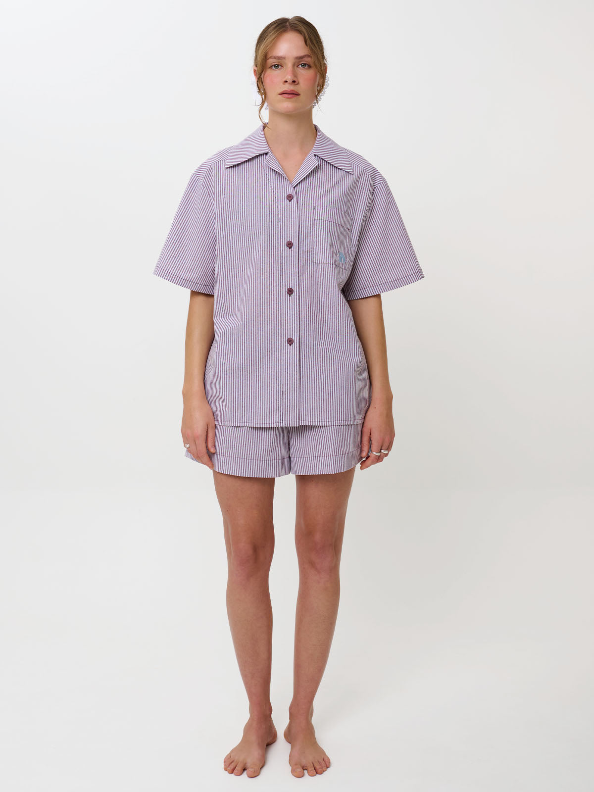 PILLOWTALK SHORT SLEEVE PJ SHIRT - BERRY