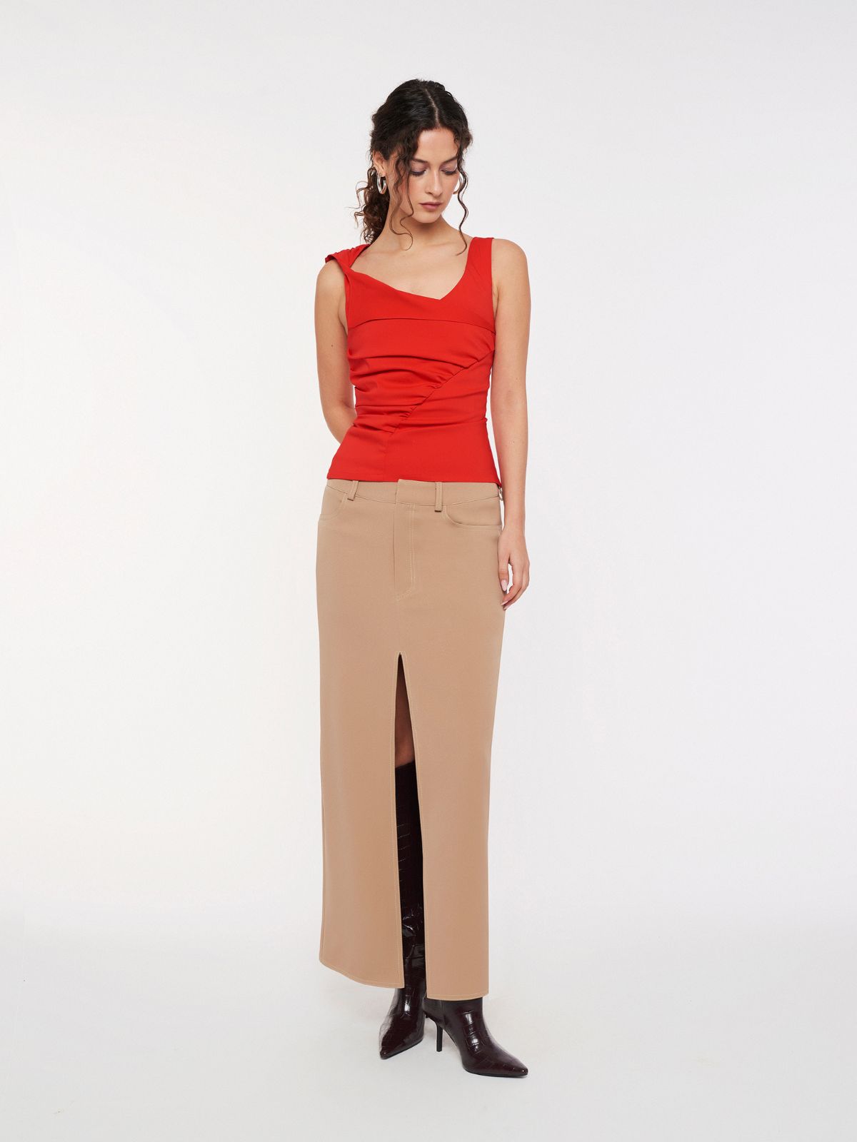 ALIX maxi skirt - biscuit