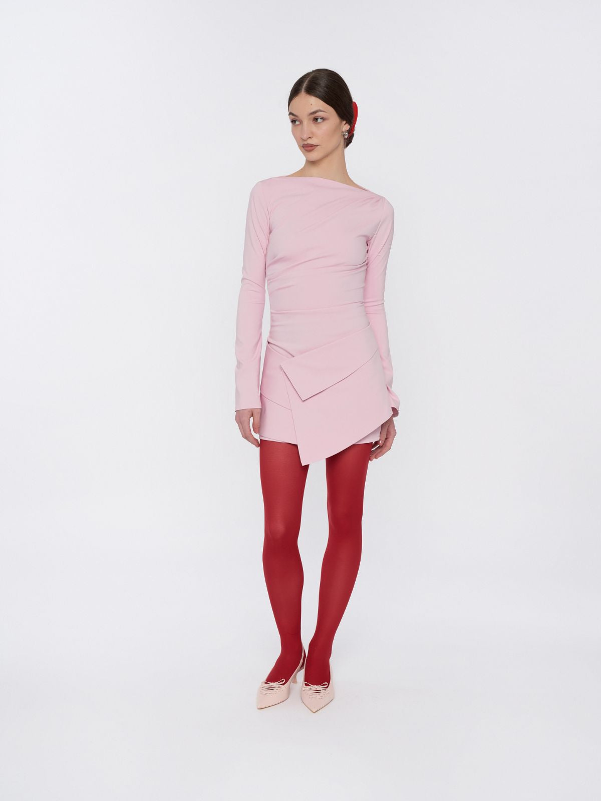 rumi silk mini dress Rumi Mini Dress / Blush w/ Clay