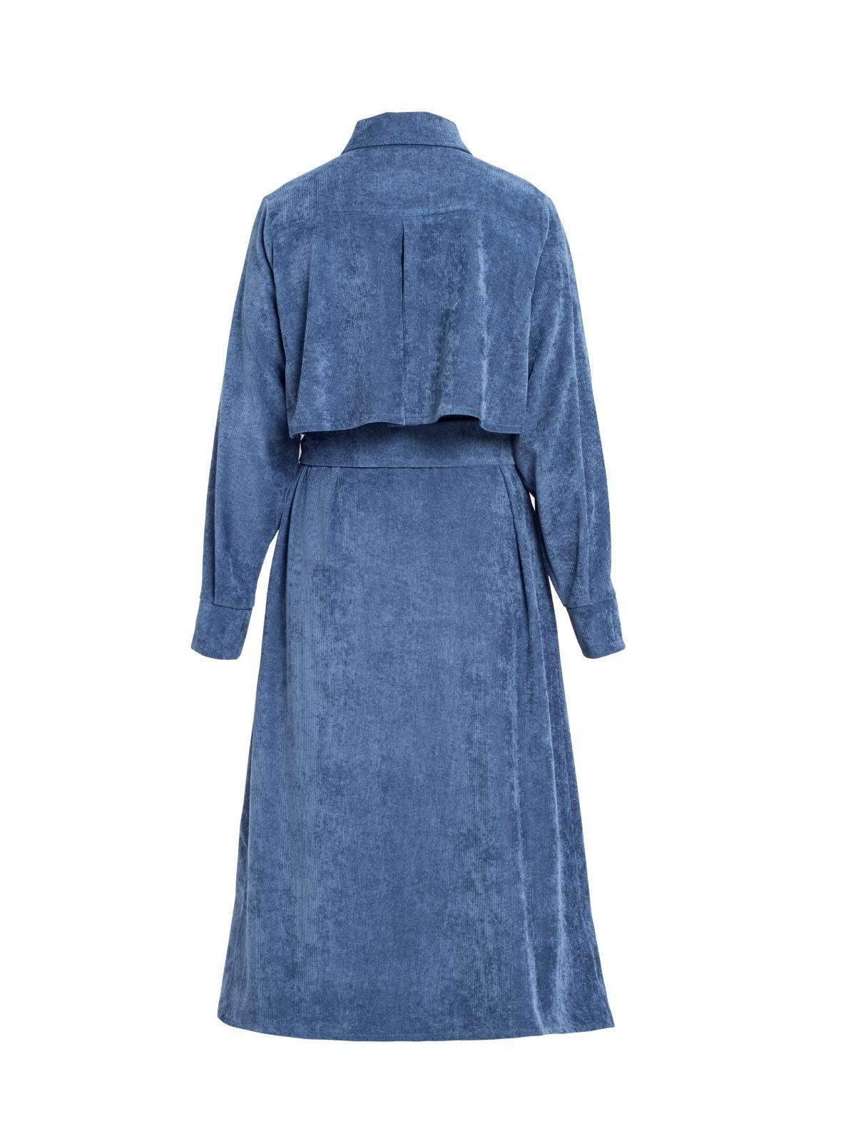 VELA coat dress - micro cord, blue