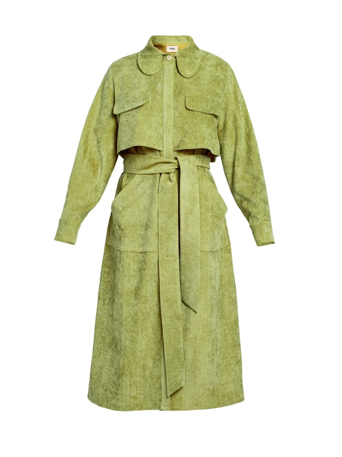 VELA coat dress - micro cord, olive