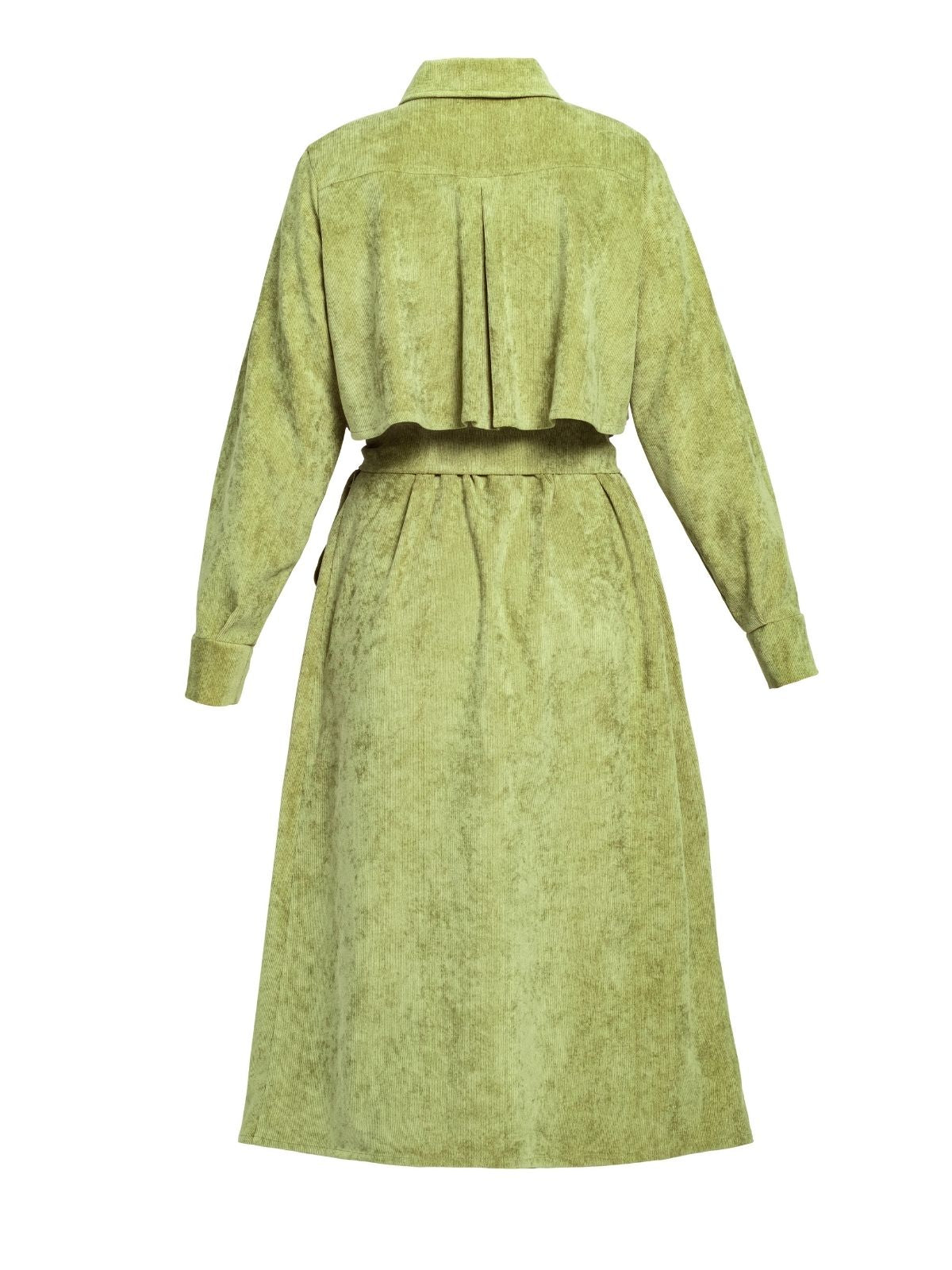 VELA coat dress - micro cord, olive