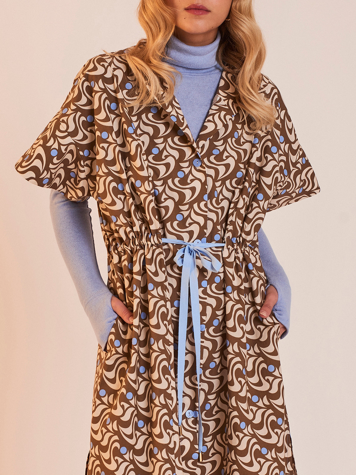 SIREN kimono-dress - shell print