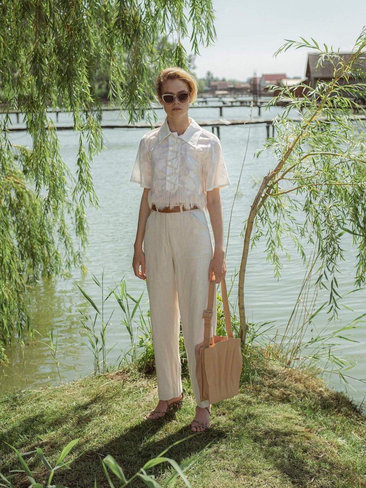 NOA trousers - ramie, beige